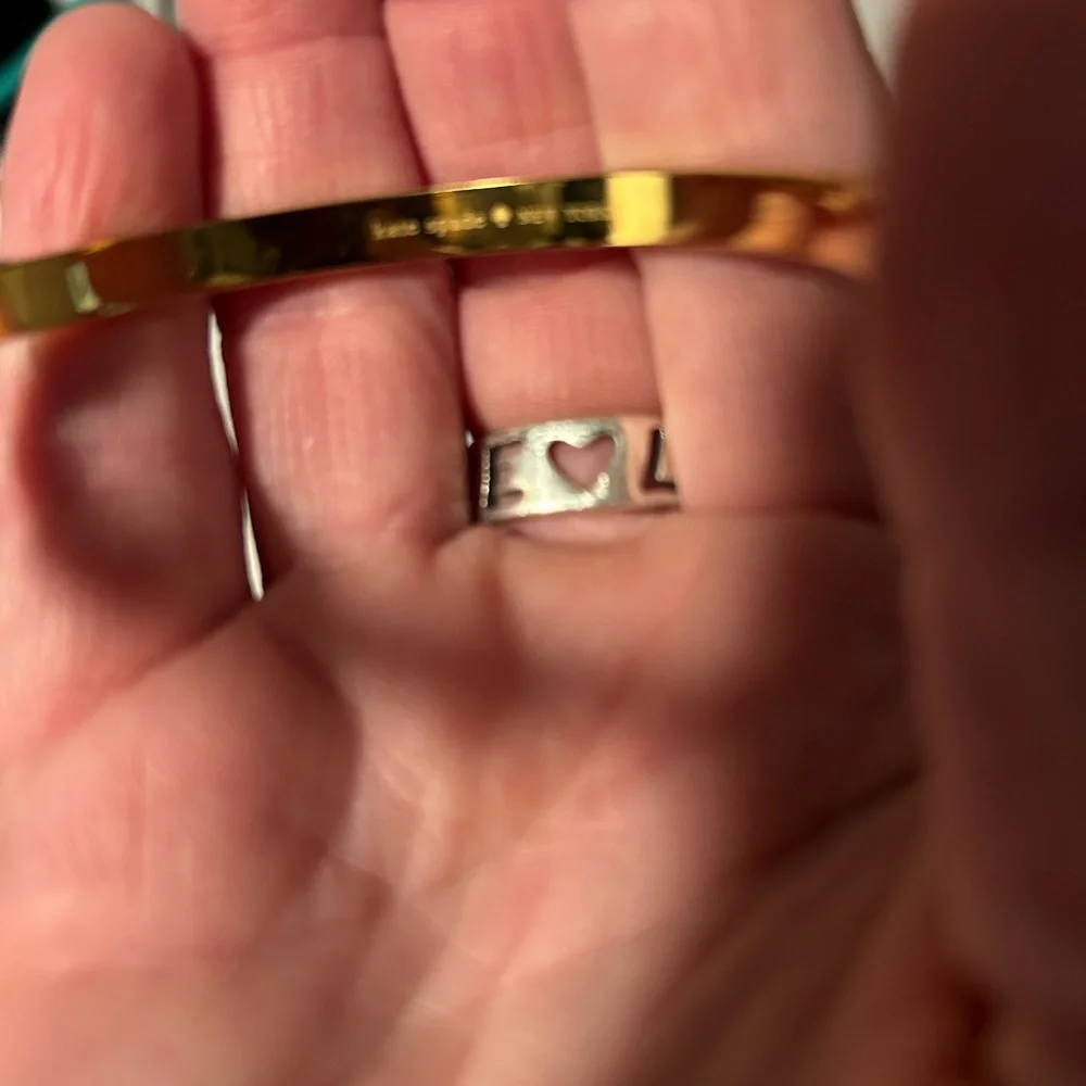 kate spade Gold and White Spade Hinge Bracelet